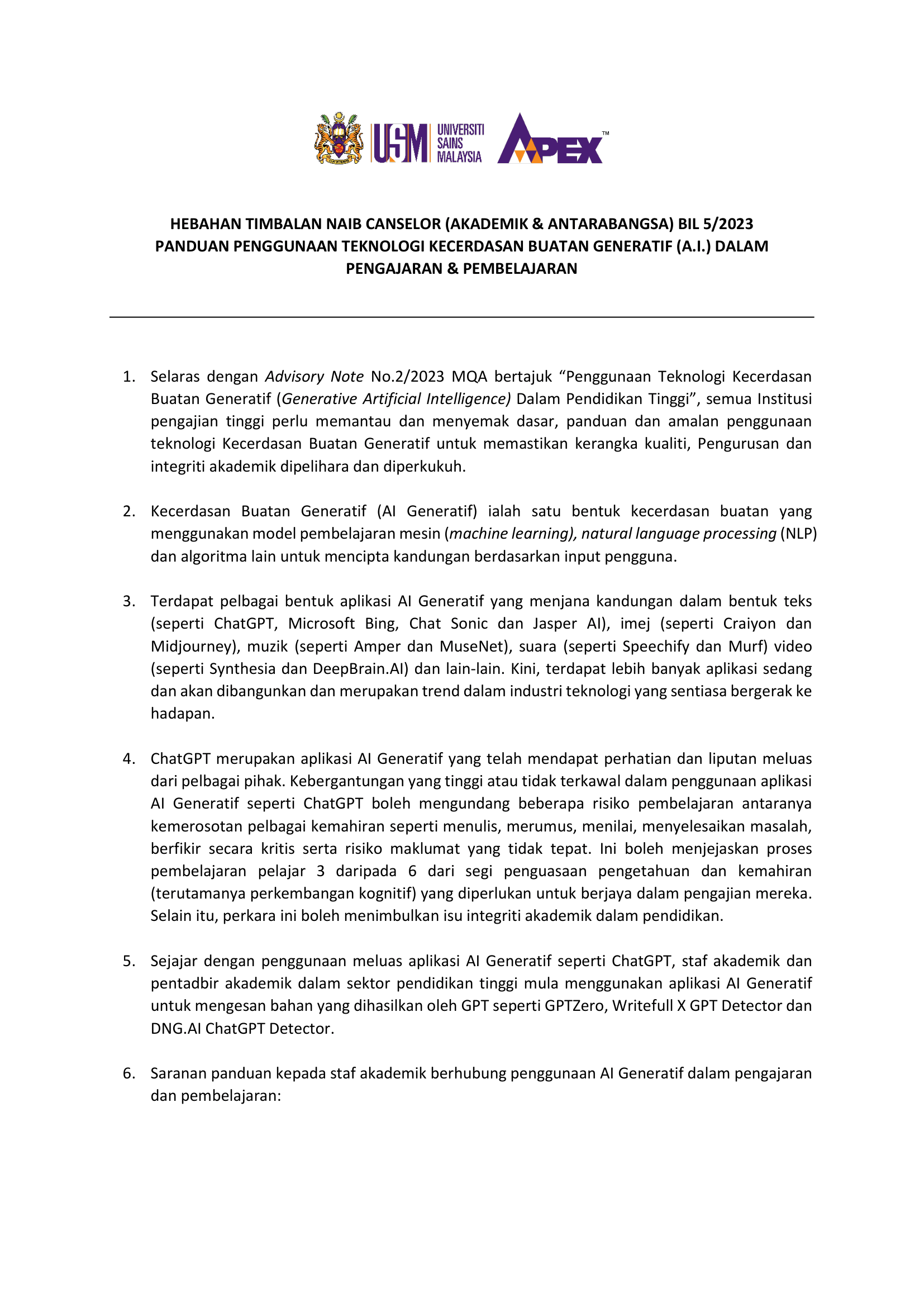 Hebahan TNCAA Bil.5 2023 AI Generative 1