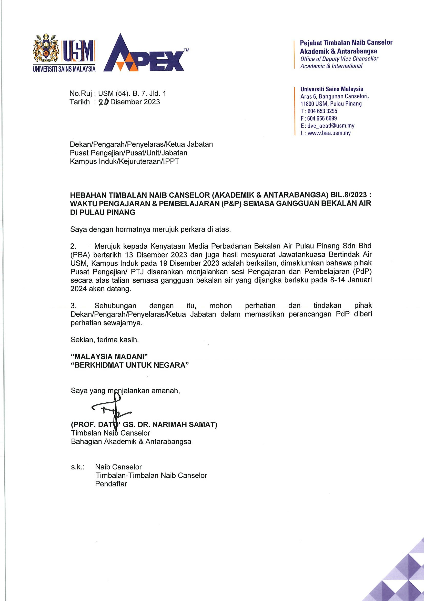 Hebahan TNCAA Bil.8 2023 Gangguan Air Jan 2024
